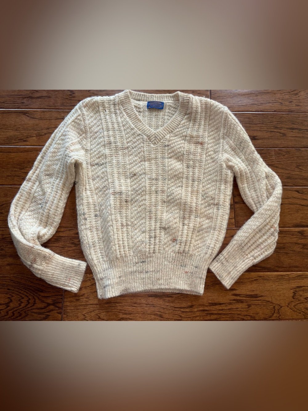Pendleton Wool Sweater Vintage Cream Tan Size Medium